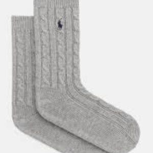 Polo Ralph Lauren Women's Gray Cable Knit Socks